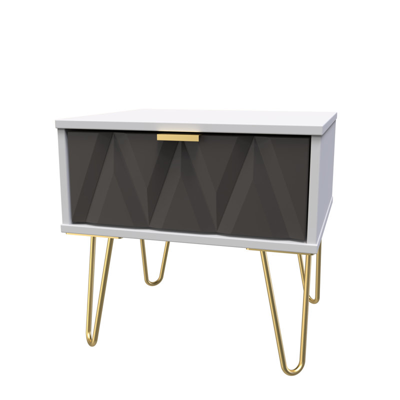 Baturhan 45cm W Manufactured Wood Bedside Table, Graphite/Grey