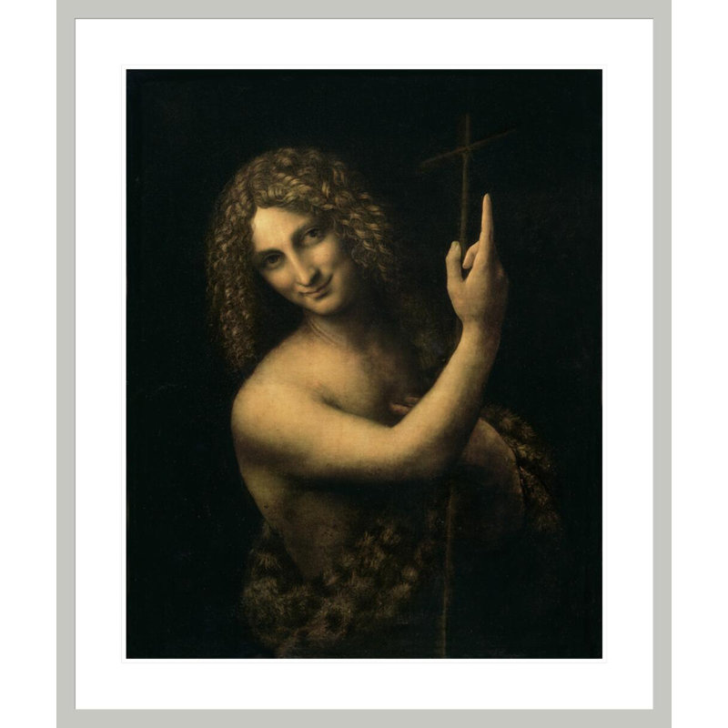«St. John the Baptist» par Leonardo Da Vinci, impression giclée encadrée, H 39,63 po x l 33,5 po