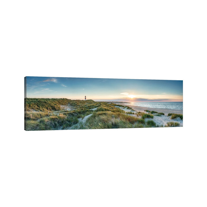 Sunset At The Dune Beach On The Island Of Sylt, Schleswig-Holstein, Germany by Jan Becke - Wrapped Canvas Panoramic Print