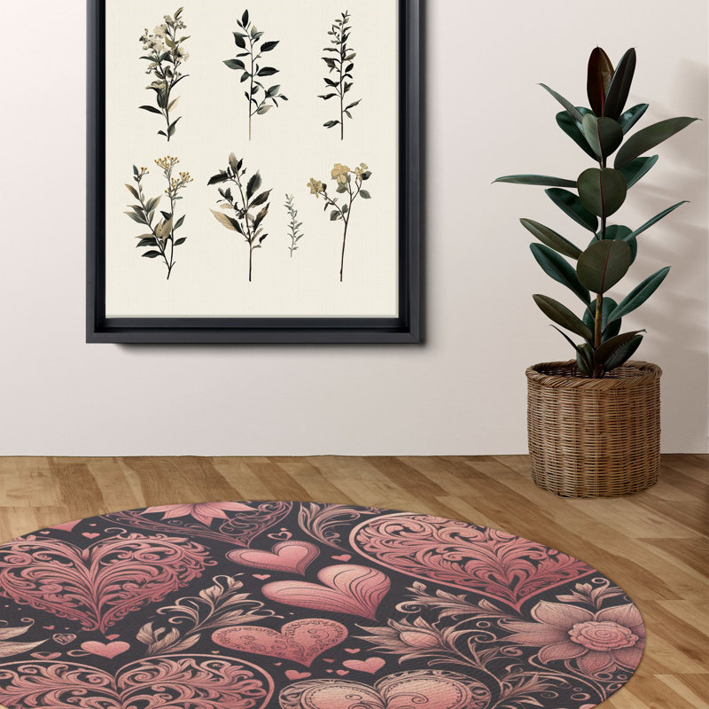 Tapis tressé Blush Love Embrace, Rond 5 pi