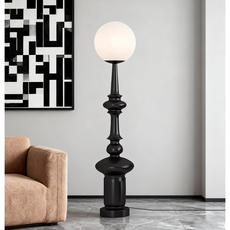 Luminaire sphérique colonne Mid-Century