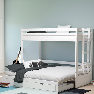 Lit de jour pour lit simple ou très grand Fern / Jasper avec lit superposé, gris tourterelle, pour enfants et adolescents, assemblage facile, mobilier de chambre à coucher, mobilier pour enfants, pin brésilien durable, garde-corps