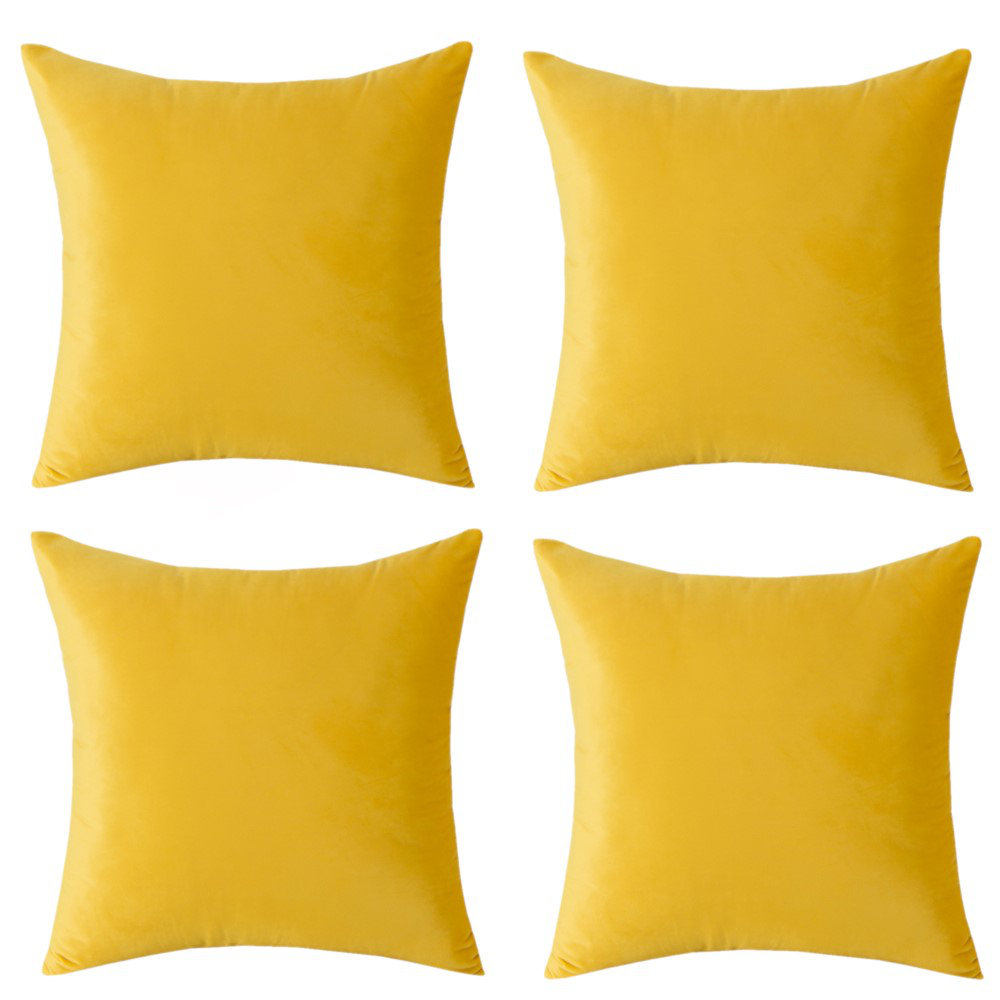  Velvet Throw Square Pillow Cover & Insert (Set of 4) WARISI 