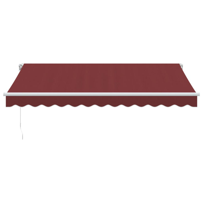 Manual Retractable Awning With LED, 350cm W x 250cm D, Burgundy/White