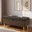 Banc avec repose-pieds moderne avec amplement d'espace de rangement, coussin capitonné et pieds en métal-42811171