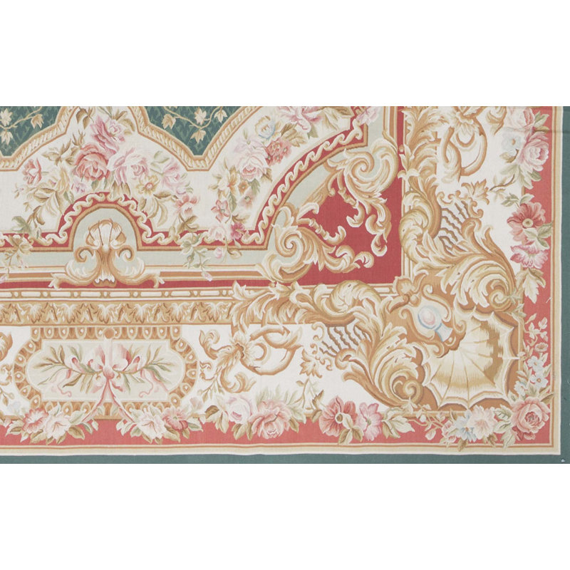 Aubusson One-of-a-Kind 9' X 12'2" Wool Area Rug in