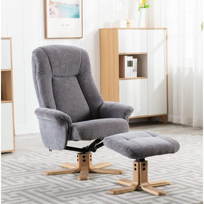 Bigelow 76cm Wide Swivel Standard Recliner, Grey