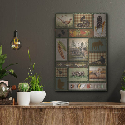 Art mural en métal luxueux «Wilderness Lodge G-1» par Jean Plout, 12 po x 16 po