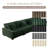4 - Piece Upholstered Green Faux Rabbit Fur Flannel Modular Sectional Sofa with Armrests & Throw Pillows-1545015711