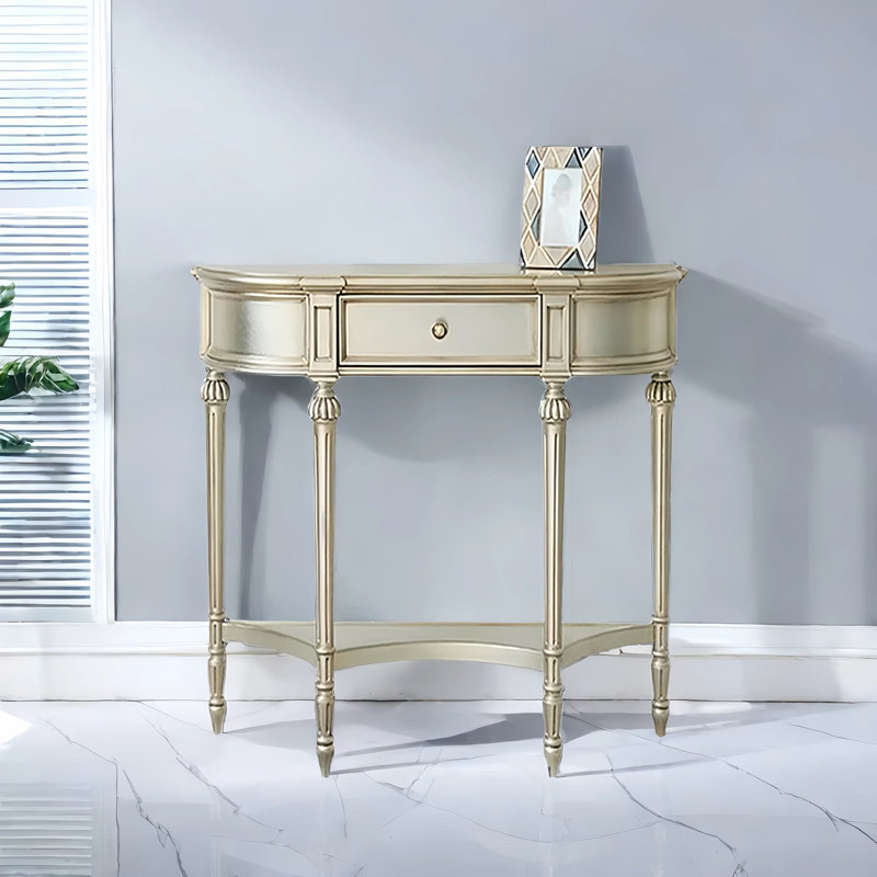 Armoire de hall d'entrée de style français, Or champagne, H 34,6 po x l 31,5 po x P 11,8 po