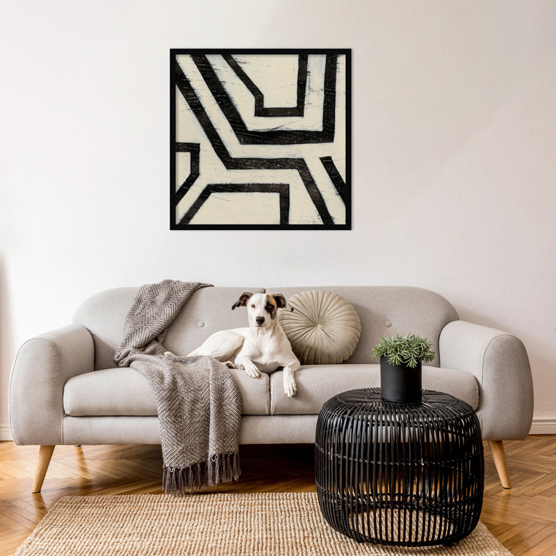 Hieroglyph III by June Erica Vess, Black Framed, 41" H x 41" W