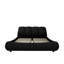 Lit tapissier luxueux grand lit, tête de lit ergonomique noire, lit plateforme noir sans sommier requis avec cadre en bois massif, coussin ultra doux