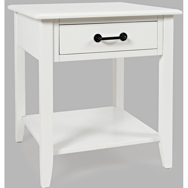 Dinca Solid Wood Top End Table with Storage