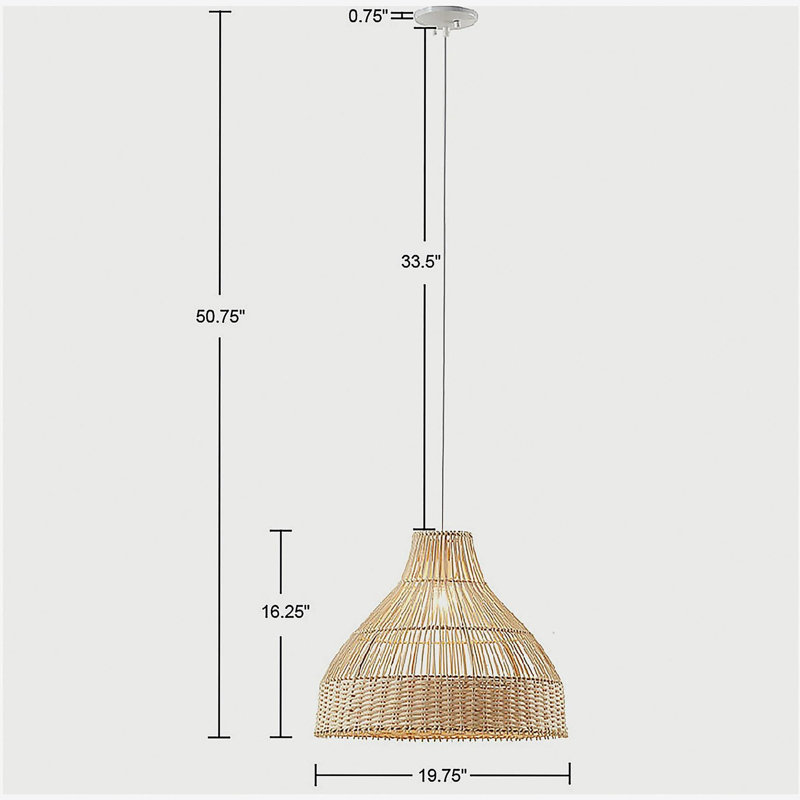 Bell-shaped bamboo pendant lamp
