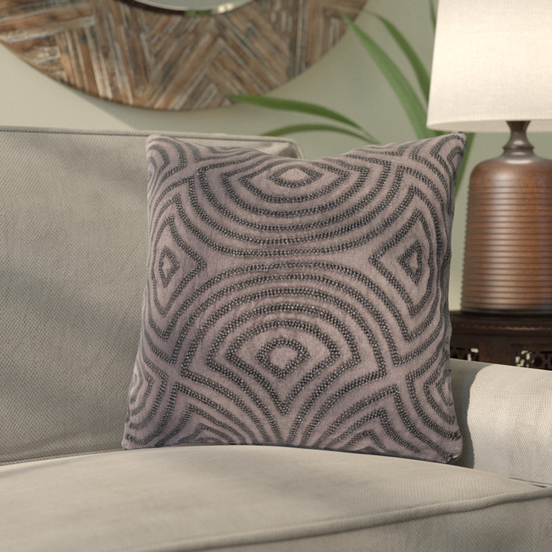 Skinny Dip Geometric Throw Pillow, 18" x 18", Gray, Pillow Cover Only - No Insert