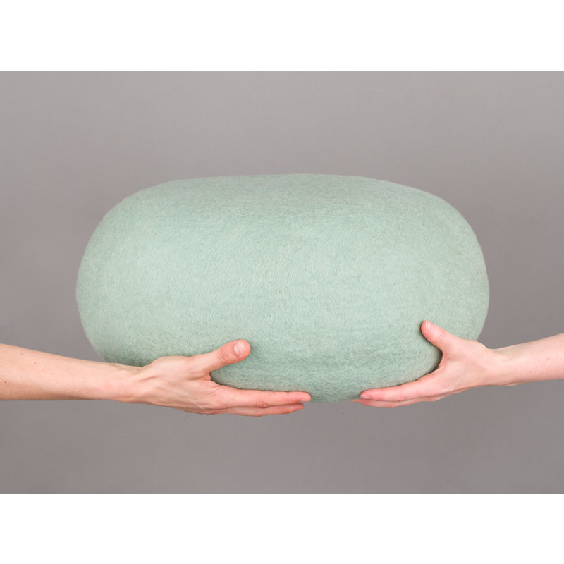 48cm Wide Round Solid Colour Pouffe Ottoman, Turquoise