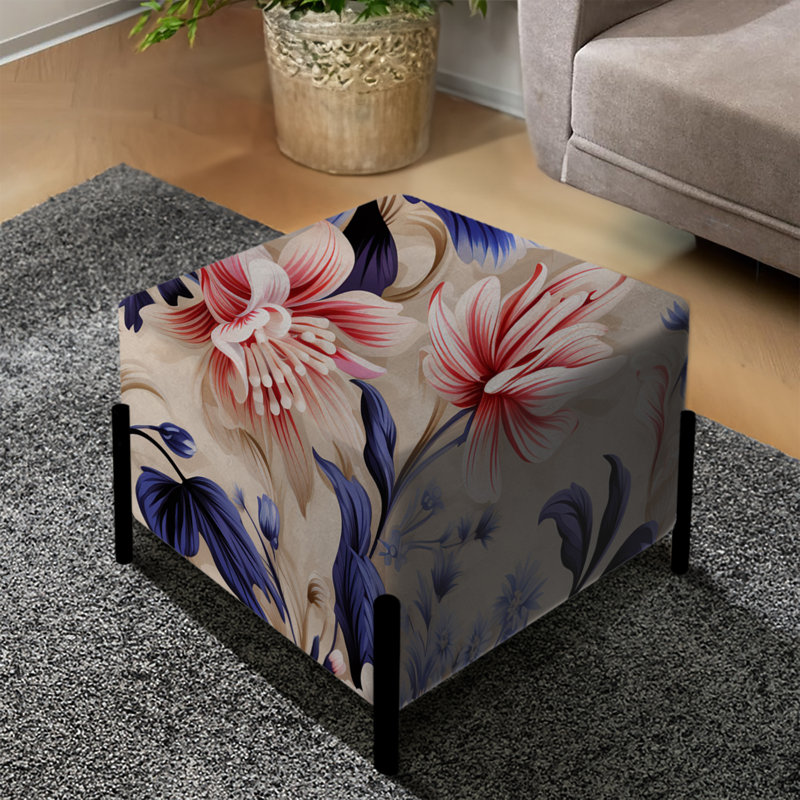 Bohemian Damask Harmony - Repose-pieds carré damassé