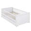 Lit plateforme en bois avec garde-corps et lit gigogne-313039927