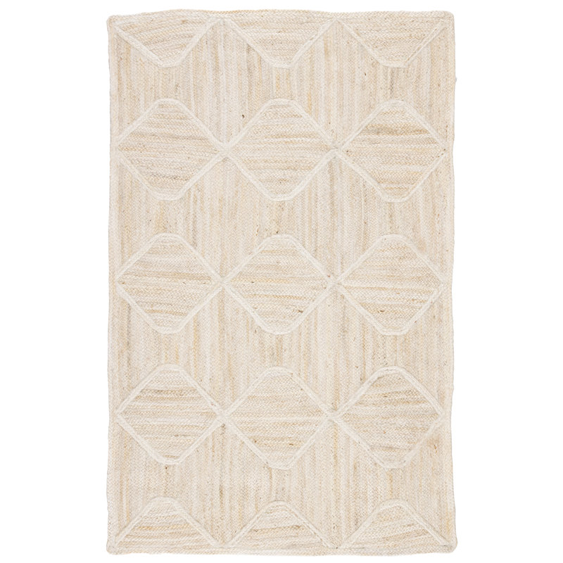 Naturals Tobago Natural Trellis Ivory/ Beige Area Rug (5'X8'), Rectangle 5' x 8'