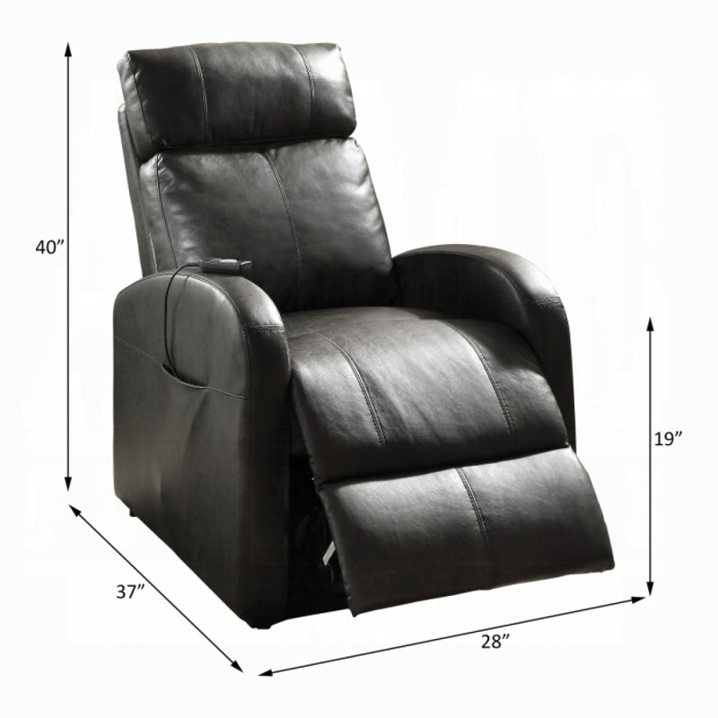 Fauteuil inclinable électrique en mouvement synthétique Ricardo, Noir