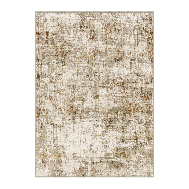Sarah Modern Abstract Machine Washable Area Rug With Non-Slip Backing, Rectangle 3' x 5'