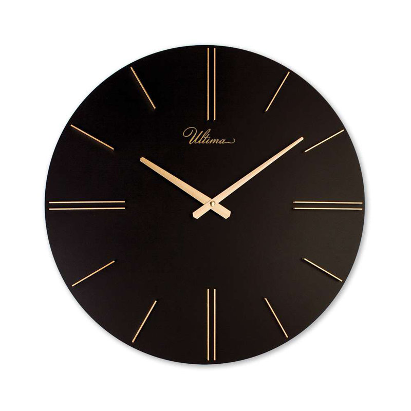 Elegant Decorative Wall Clock, 20.1 x 20.1 inches, Black & Gold | 95% MDF / 5% Plastic, Silent Sweep Movement | Perfect for Living Room, Office, or Bedroom, Stylish Modern Design to Enhance Any Space