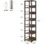 Étagère d'angle de 74,80 pouces de hauteur à 6 niveaux, bibliothèque rustique étroite pour petits espaces, étagère de rangement polyvalente