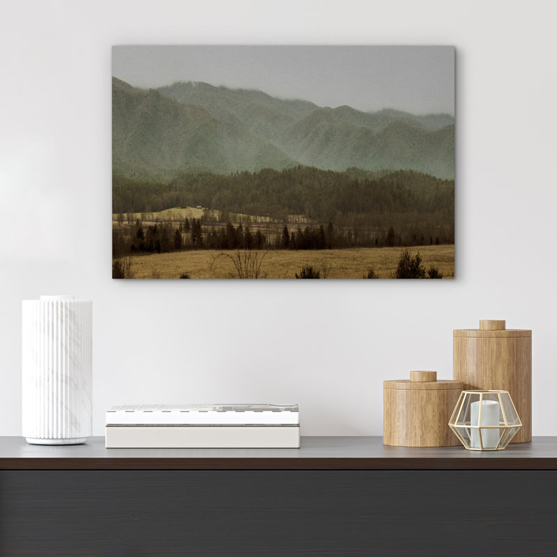 Paysage rustique, montagnes, campagne, campagne, campagne, art rétro, paysage naturel, Toile tendue, H 12 po x l 18 po