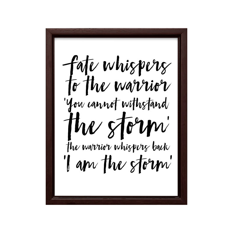 I Am The Storm, Canevas, H 12 po x l 16 po, Encadrement brun