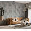 Murale botanique pelez et collez - Feuilles exotiques gris minimaliste-2045960327