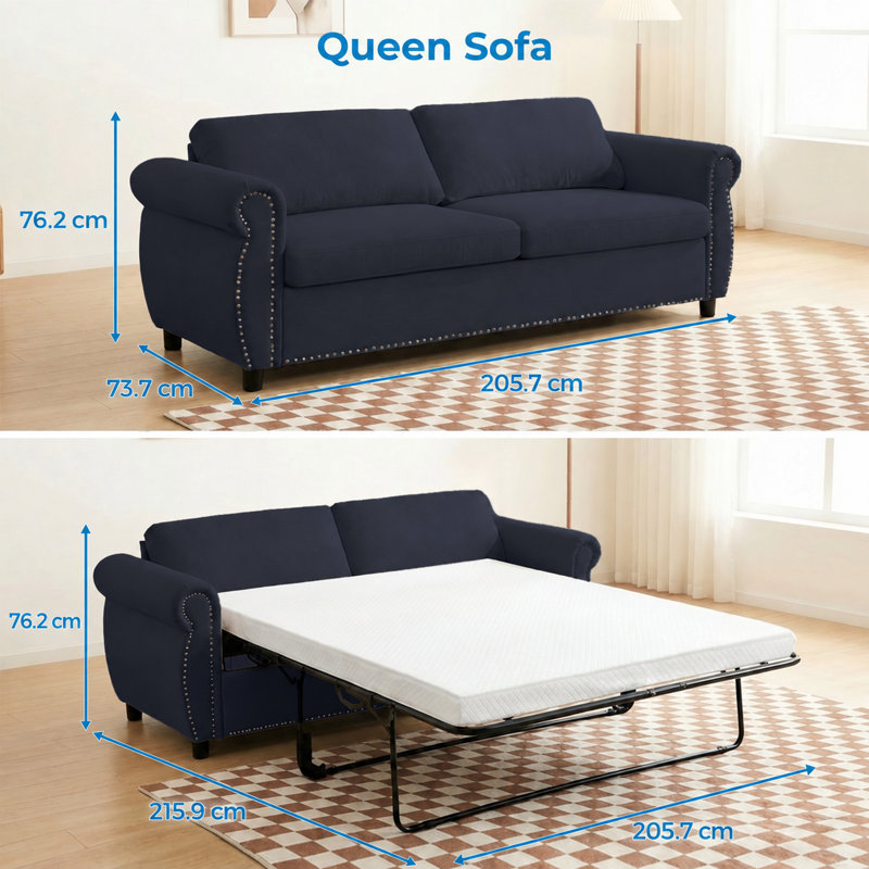 2 Seater Sofa, Queen, Dark Gray