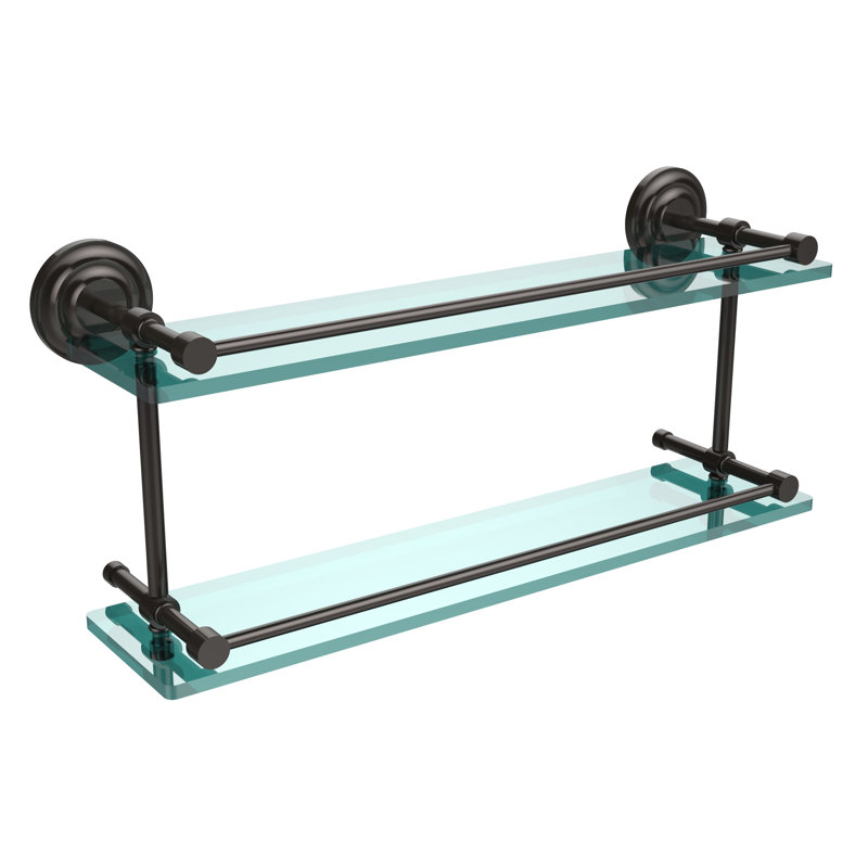Leamore 2 Piece Tiered Shelf, Oil Rubbed Bronze, 8" H x 22" W x 5" D