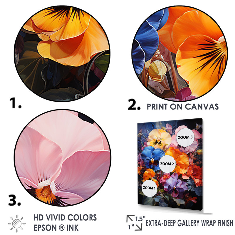 Pensées tropicales Urban Oasis II, Cadre flottant noir, H 20 po x l 12 po x P 1 po