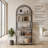 71" Arched Bookcase, 5-Tier Industrial Bookshelf with Metal Frame, Tall Storage Display Shelf for Living Room, Bedroom, Home Office-2099020071