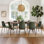 Ensemble de table de salle à manger extensible 9 pièces avec 8 chaises rembourrées, table rectangulaire avec rangement à feuilles