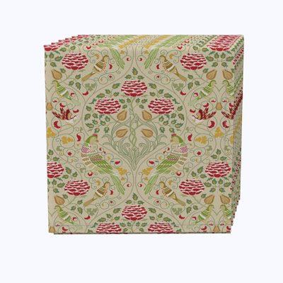 100% Cotton Bird/Floral Square Napkin