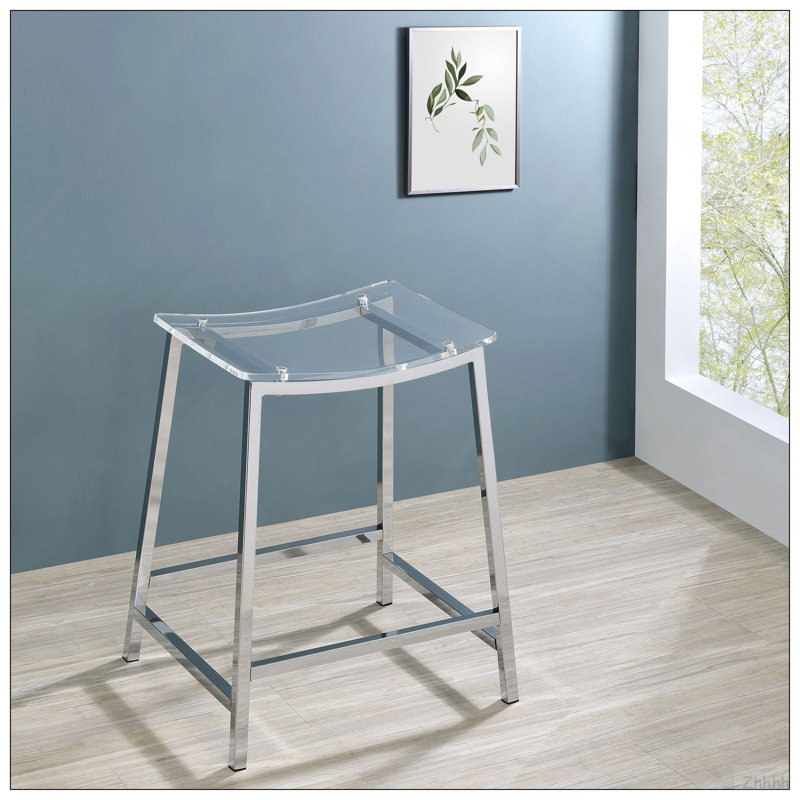 Tabouret de comptoir Staten Chrome (ensemble de 2), Tabouret de comptoir (siège d'une hauteur de 24 p