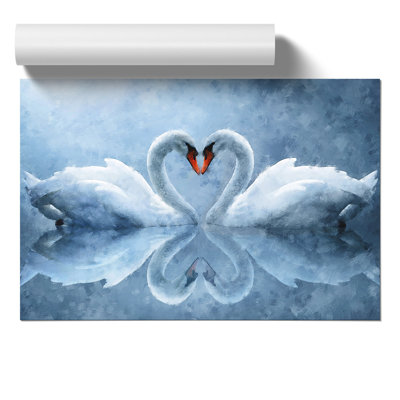 White Swan Painting - Frameless Print