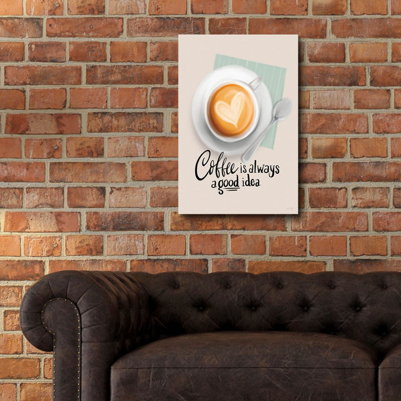  «Coffee Is Always A Good Idea» par House Fenway, art mural en verre acrylique, 16 po x 24 po, H 24 po x l 16 po
