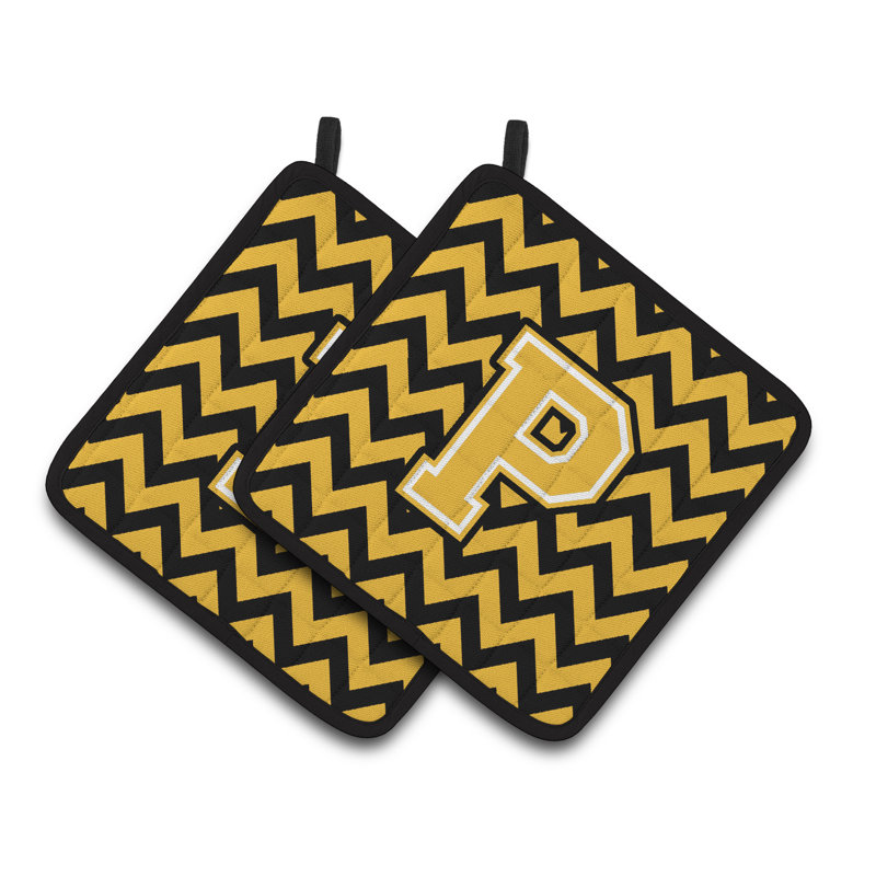 Poignée à chevrons, P, Noir / or