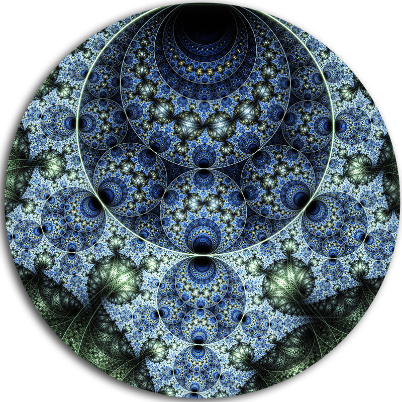 «Blue and Green Spiral Fractal Art», impression sur métal, H 23 po x l 23 po x P 1 po