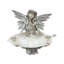 Statue d'ange féerique de jardin multifonctionnelle en résine avec plateau en forme de feuille, mangeoire à oiseaux et plateau décoratif pour une utilisation intérieure et extérieure