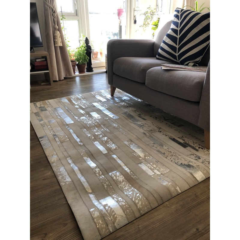 Mckinney Patchwork Cowhide Area Rug, Rectangle 120 x 180cm
