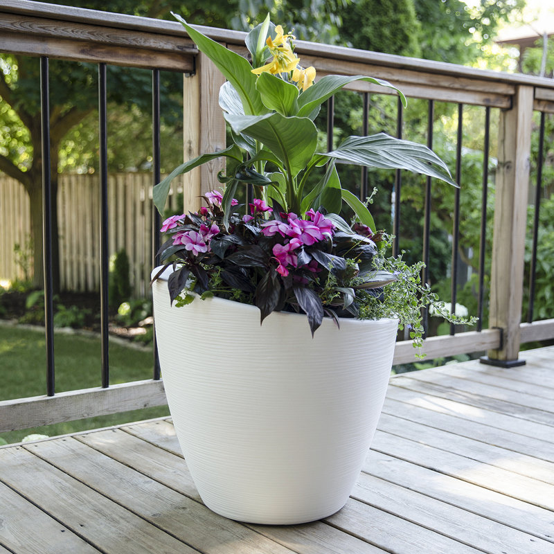 Jardinière en plastique Marazzi, Blanc, H 20 po x l 20 po x P 20 po