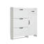 Range-chaussures blanc avec 4 portes et 1 tiroir, grand espace de rangement
