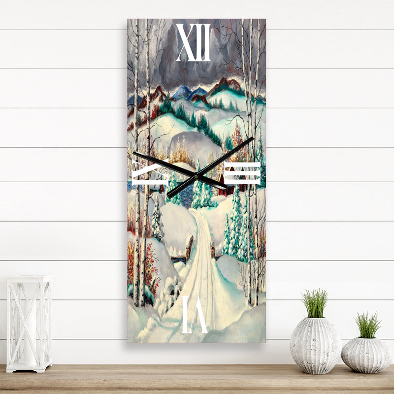 Horloge murale Snowy Road, Petit