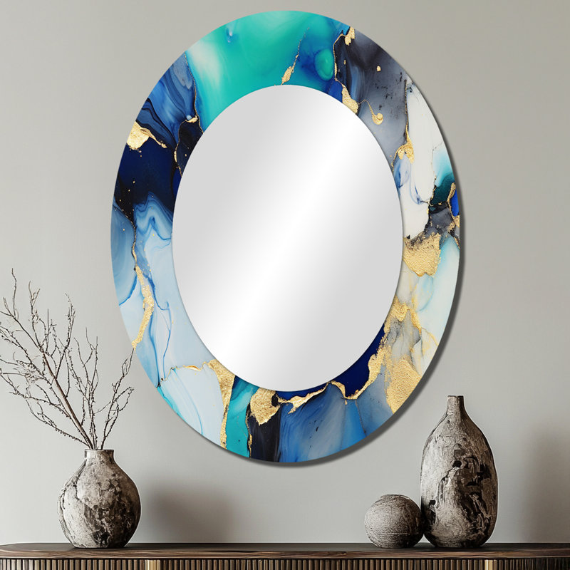 Lomanto - Miroir abstrait en métal, 40 po x 30 po