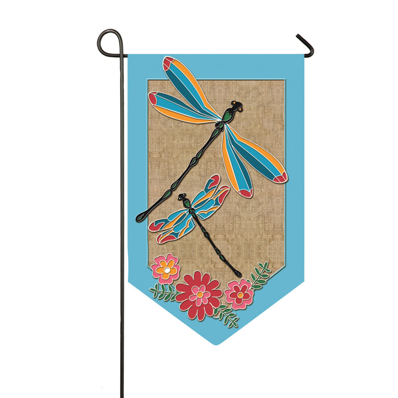 Drapeau de jardin à double face 18 x 13 po Libellules