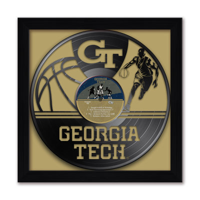 NCAA-CLC GEORGIA Tech JAUNE JAUNE VINYLE BASKETBALL 13 "X13" IMPRIMÉ