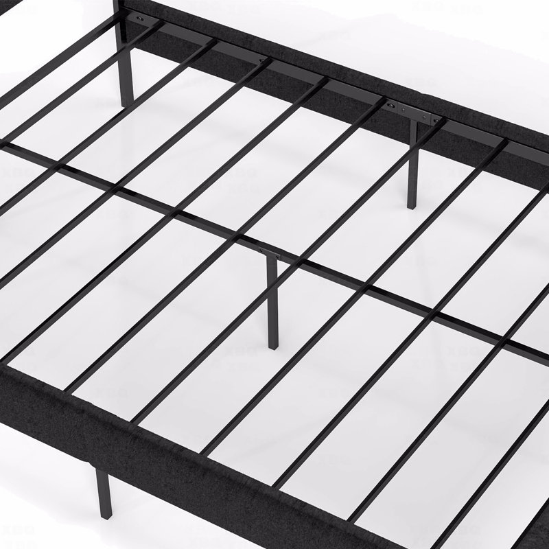 Structure de lit plateforme tapissier pleine grandeur - rangement sous le lit de 14 po, tête de lit, aucun sommier tapissier requis